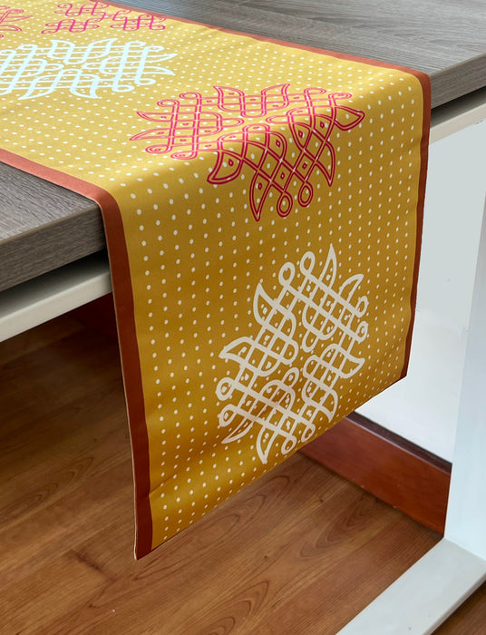 Kolam Yellow Table Runner